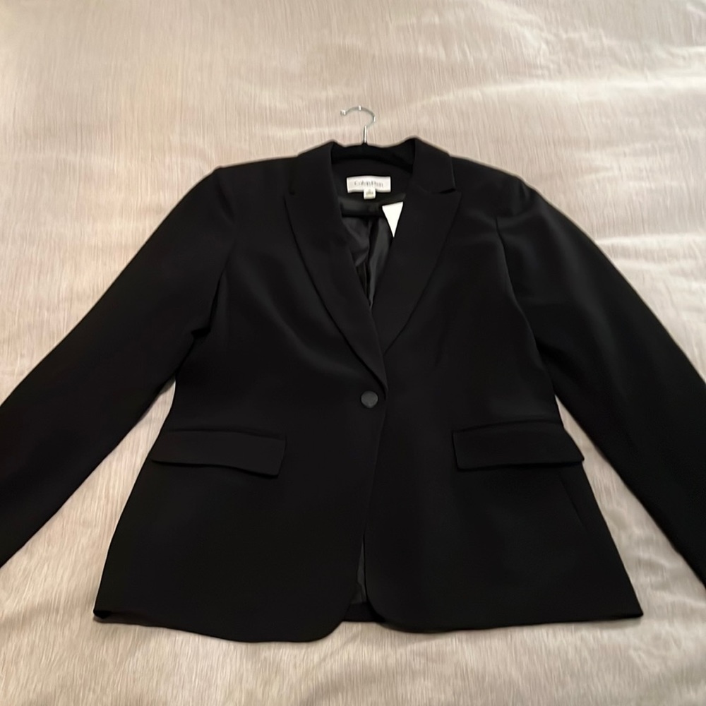 Calvin Klein women blazer size 12 black NWT